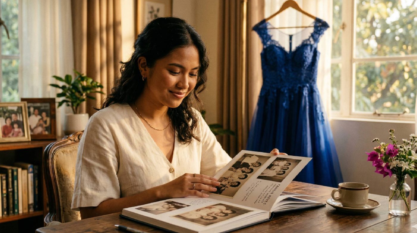 Filipino debutante with family at her debut celebration